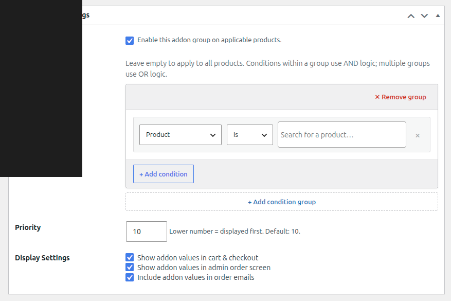 Frontend product page with live price breakdown.