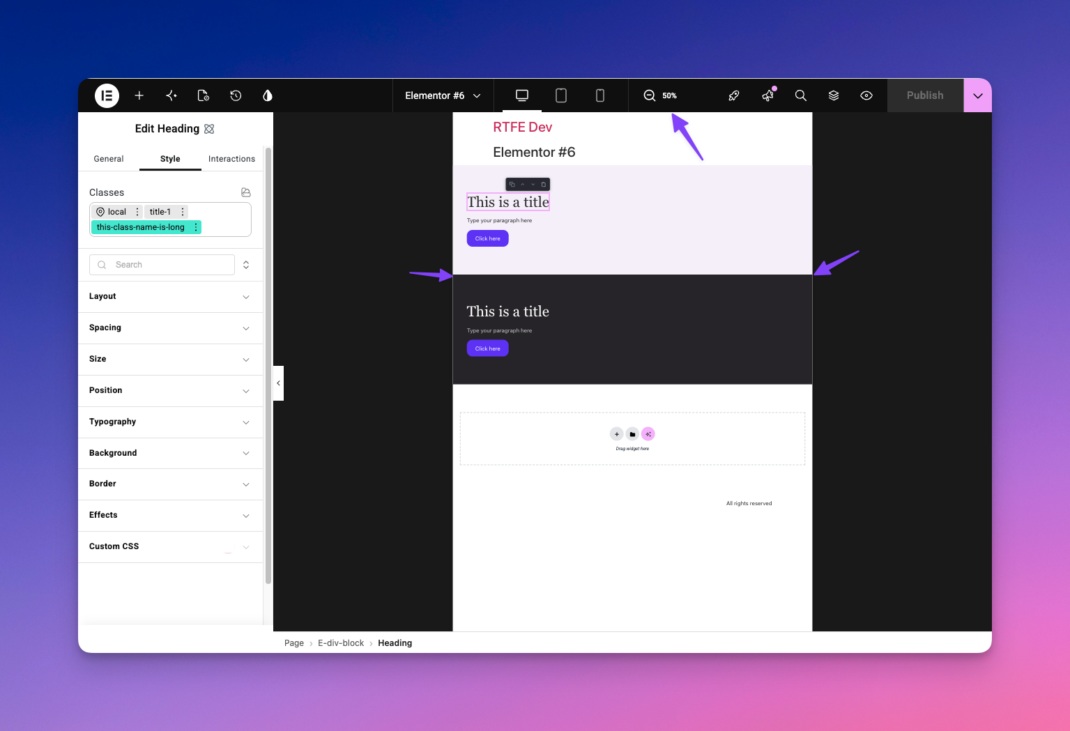 Zoom Out Canvas showing the full page layout at a glance.