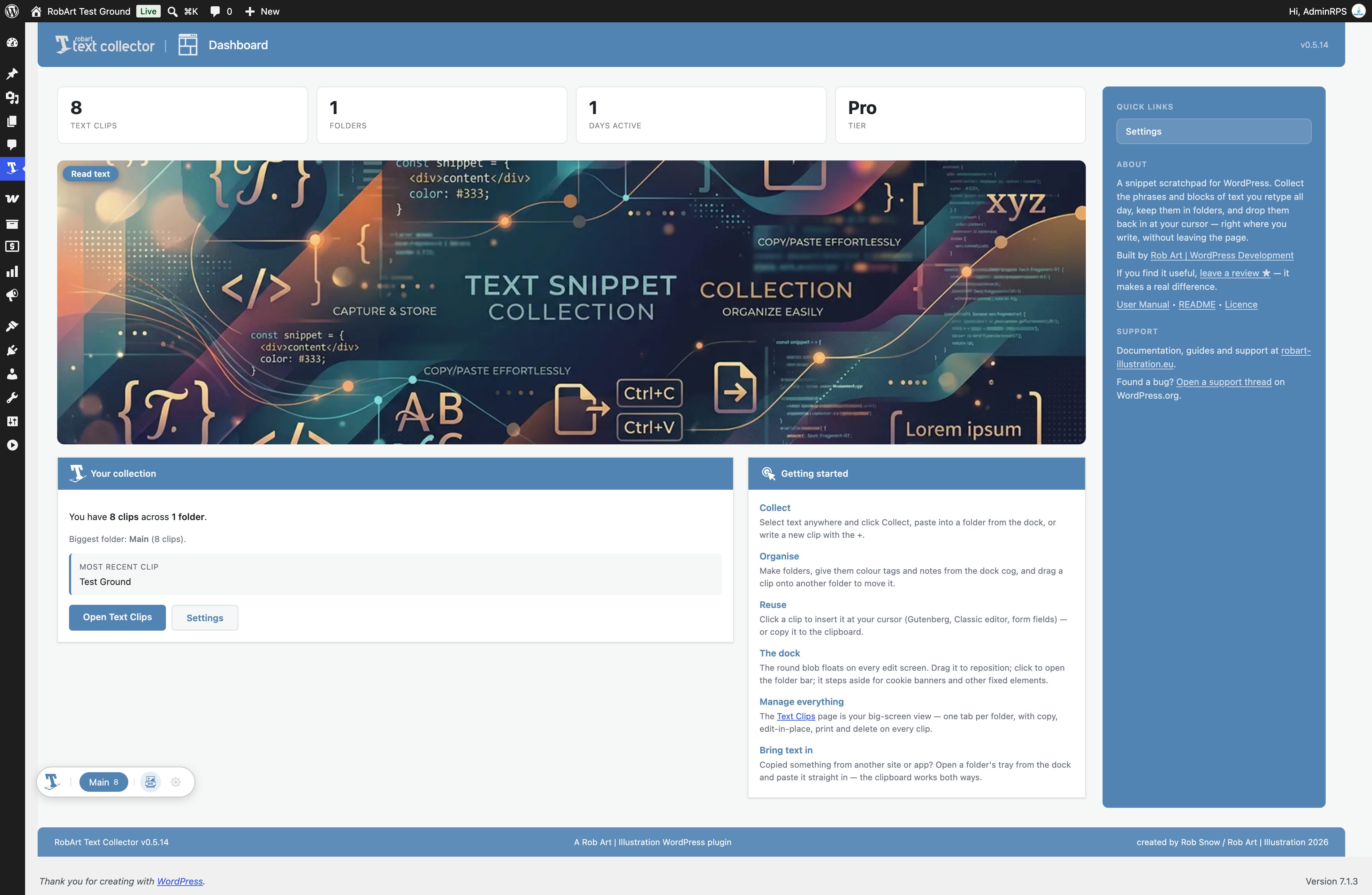 RobArt Text Collector