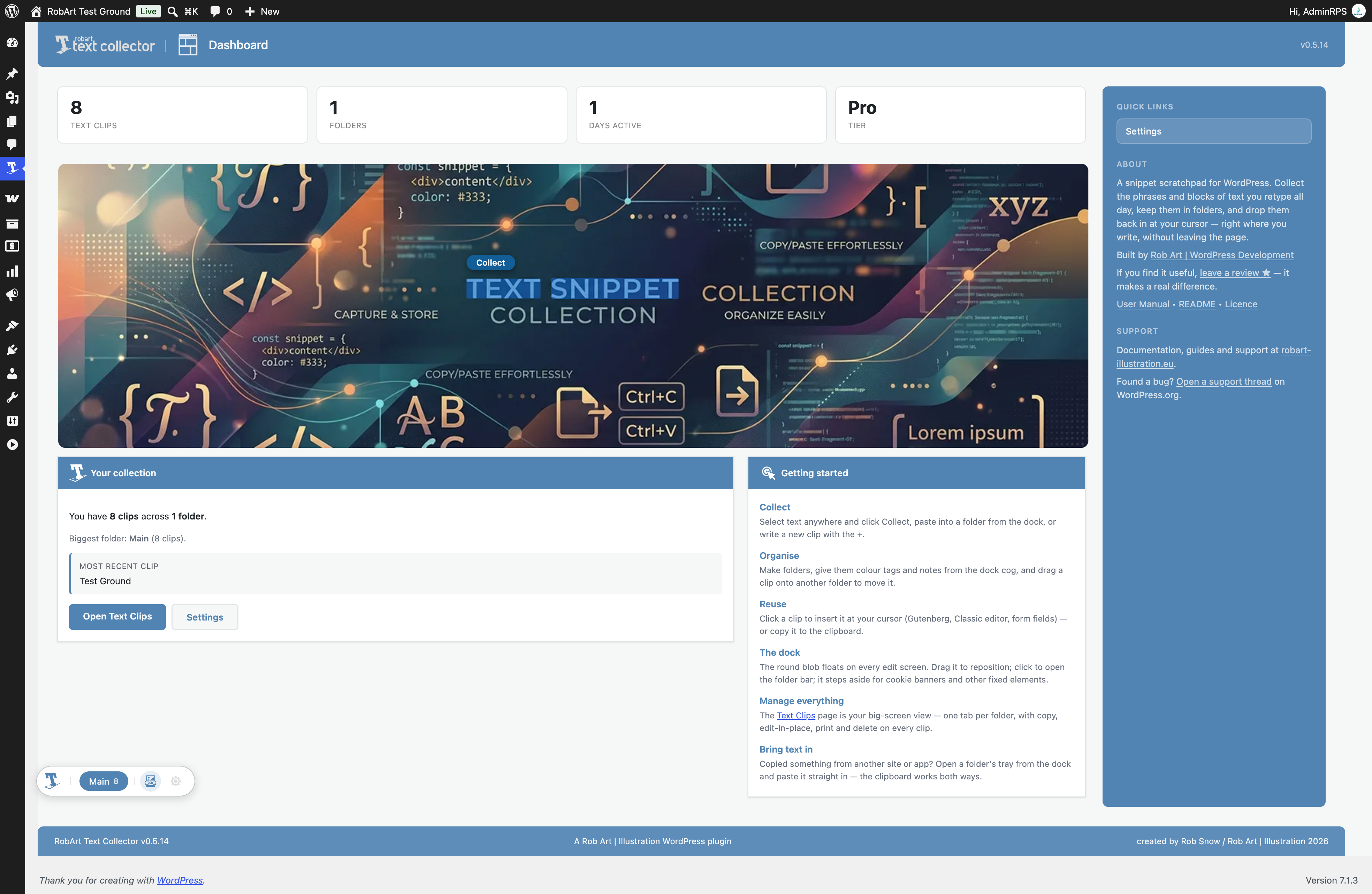 RobArt Text Collector