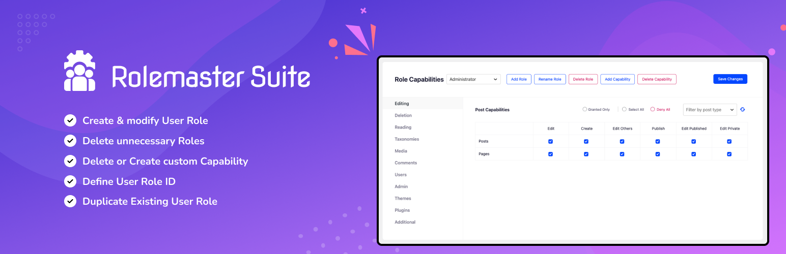 RoleMaster Suite – User Role Editor for Ecommerce, Membership admin panel