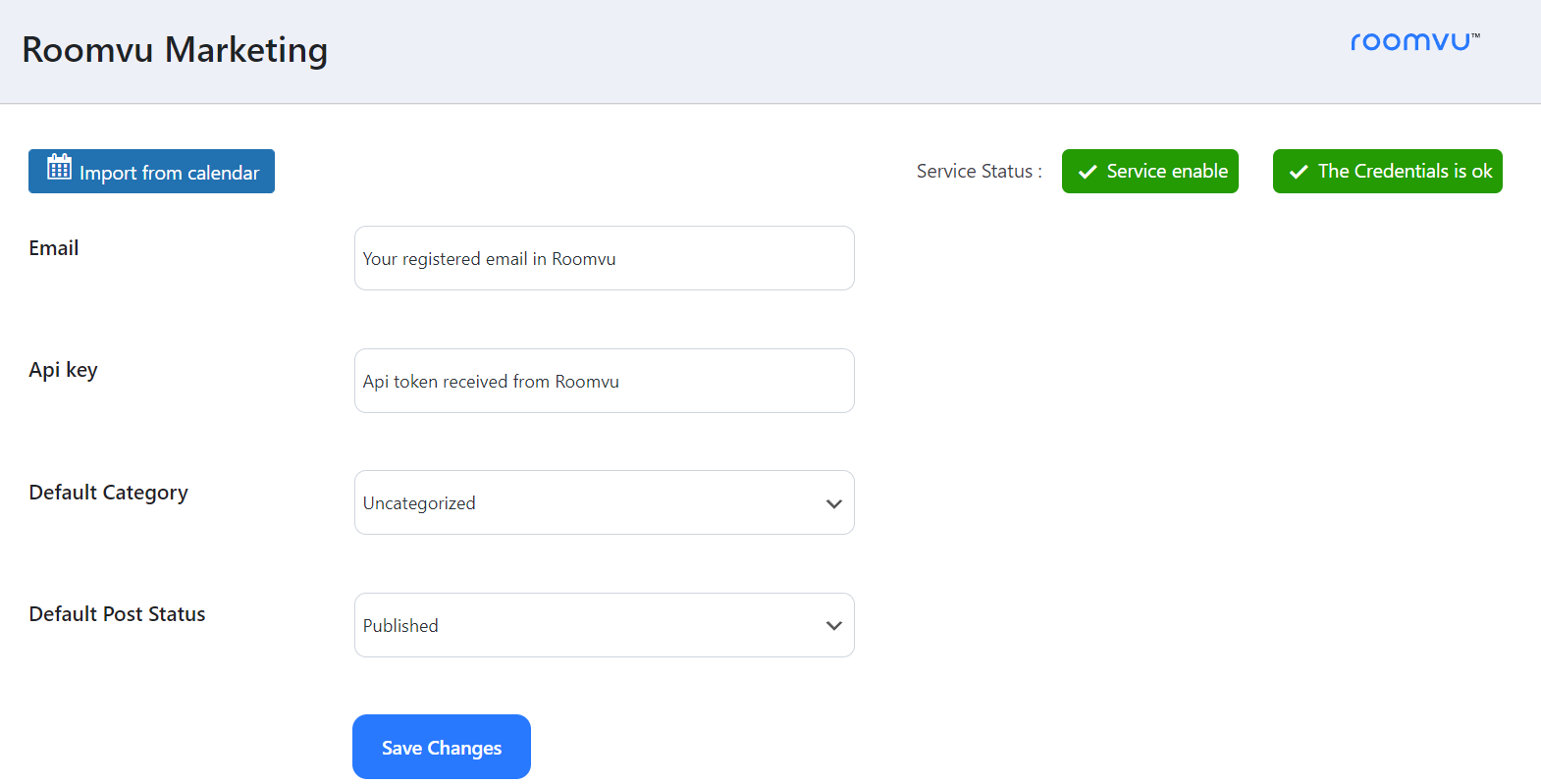 Plugin Settings Page