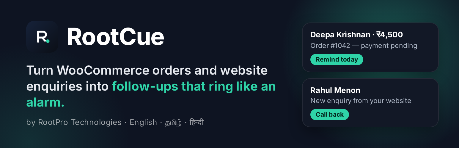 WordPress 外掛 RootCue — Customer Follow-ups 的封面圖片
