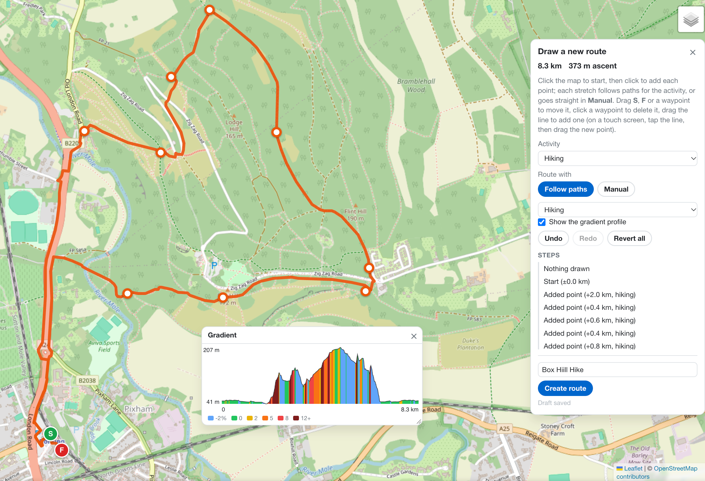 A built-in route designer for administrators and editors