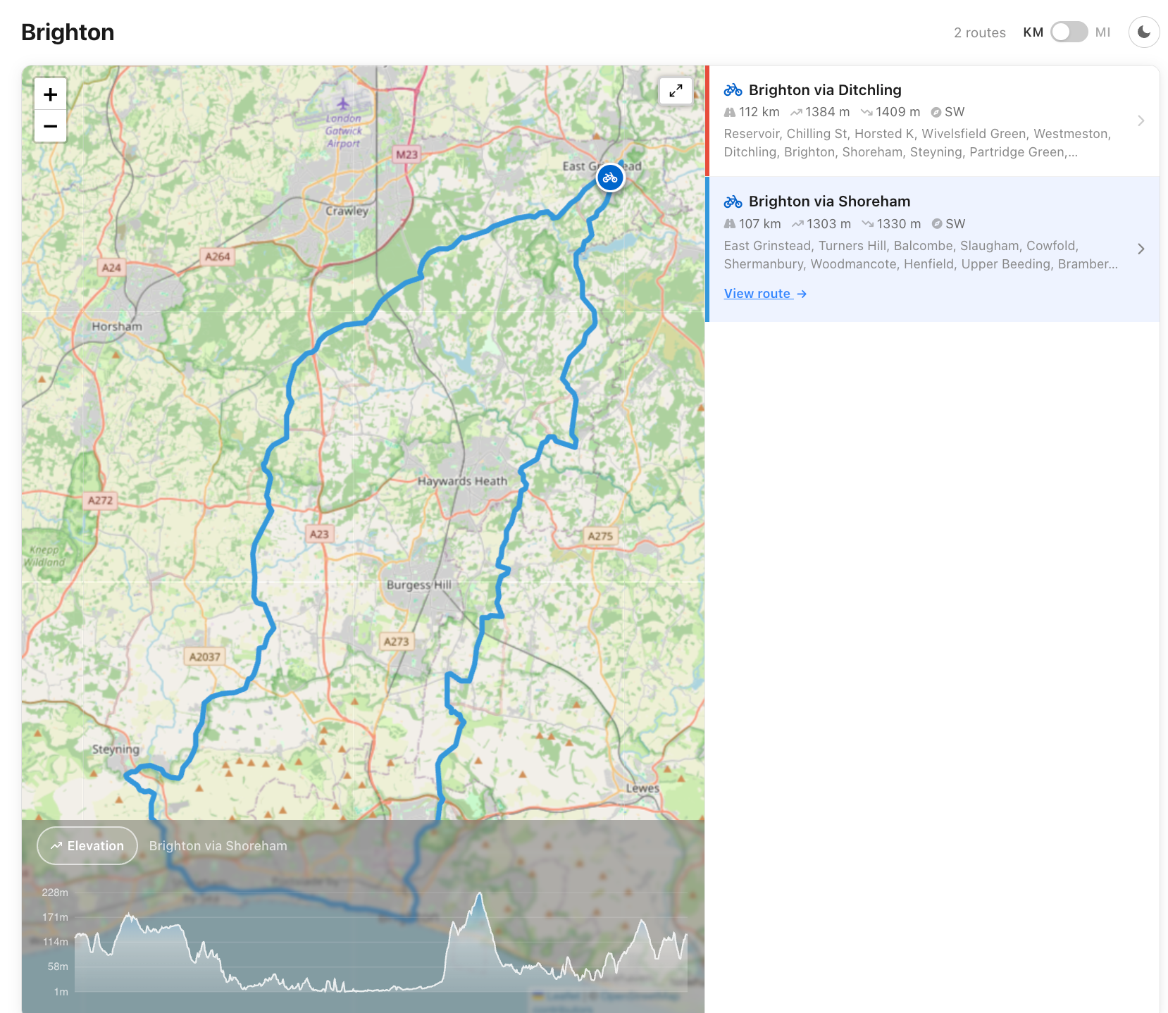 A 'feature' block that can be included on pages and posts, supporting 1 or more routes