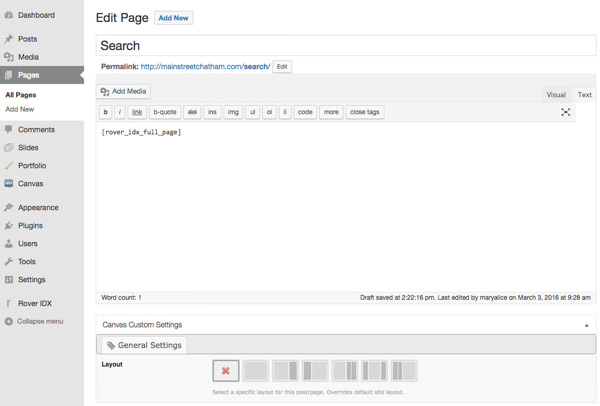 Super easy to add searchable pages - [rover_idx_full_page] creates a fully searchable page with search panel, listing results, and in 2-column mode a sidebar with highlighted listings.