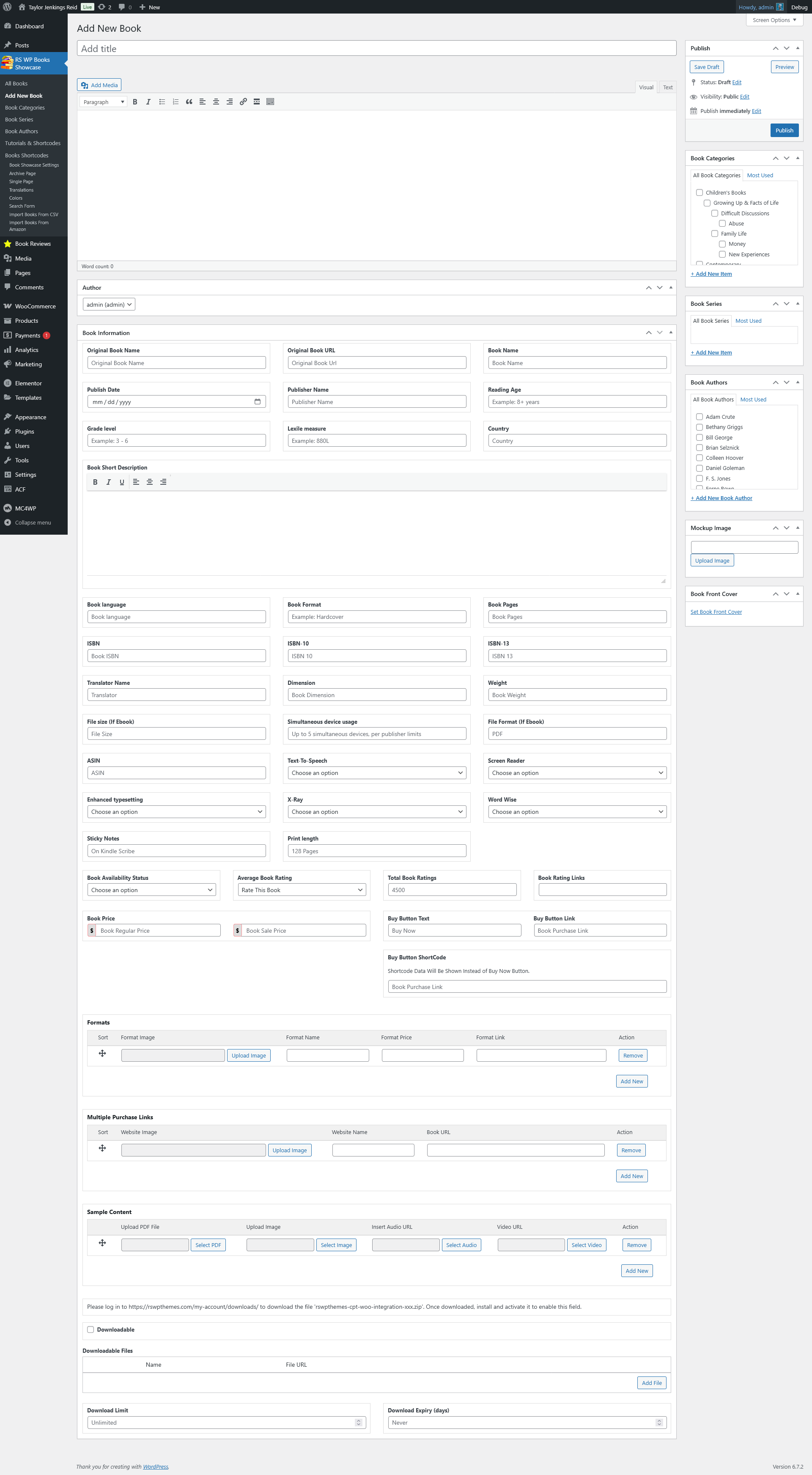 <strong>Book Editor Page</strong> – Easily add and manage all book details from a user-friendly editor.