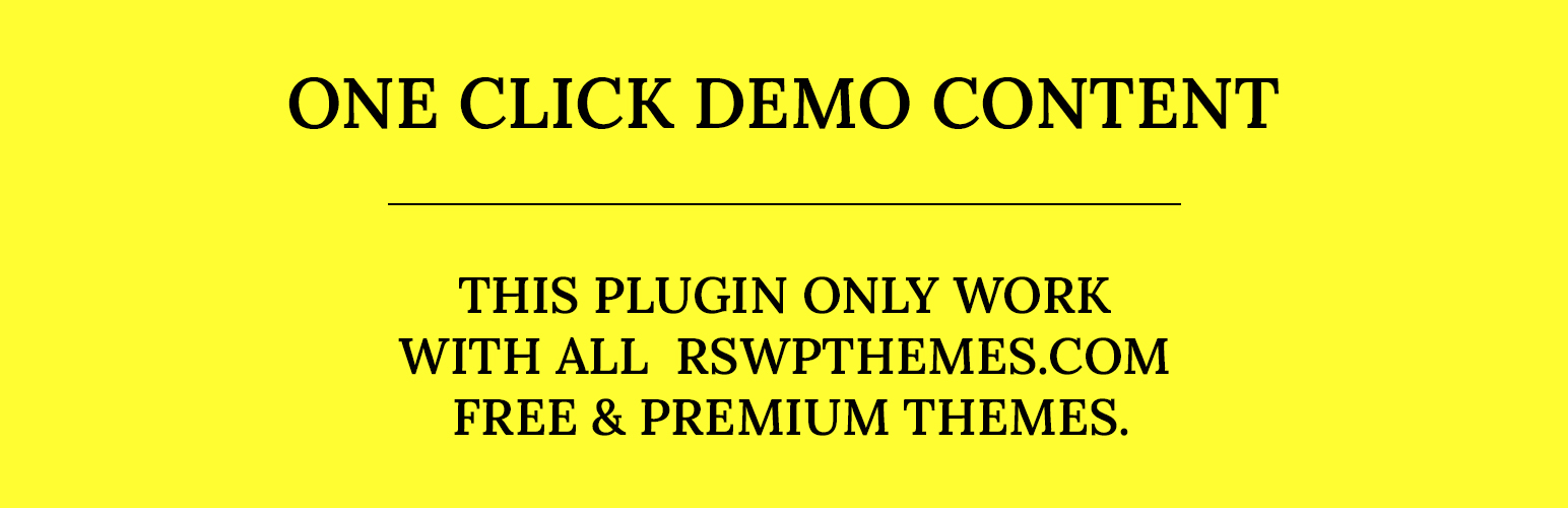 RSWPTHEMES ONE CLICK DEMO CONTENT