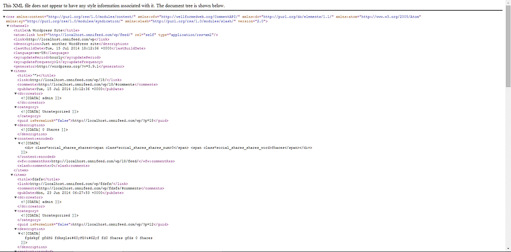 Without RSS Feed Styles