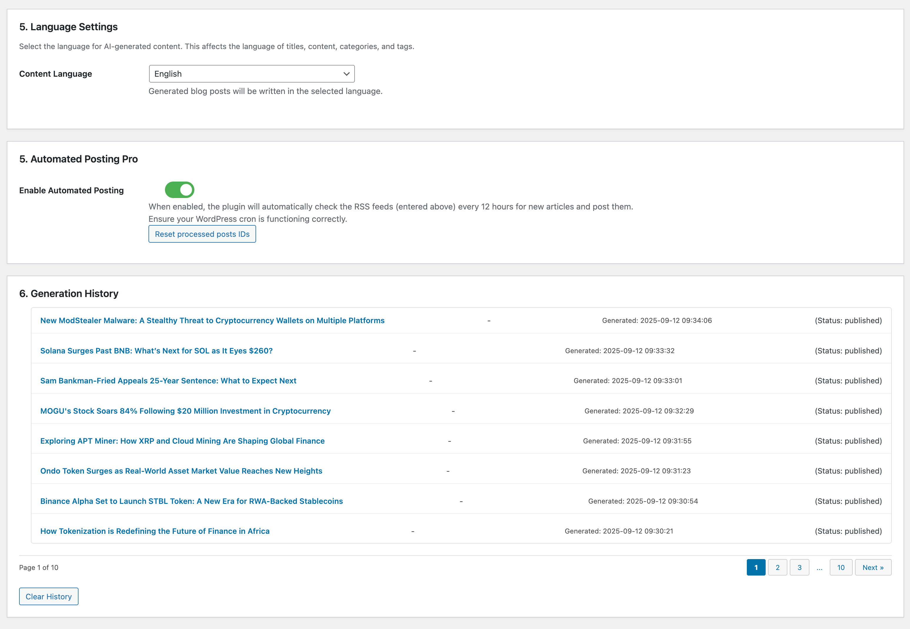 Image settings with WebP conversion option