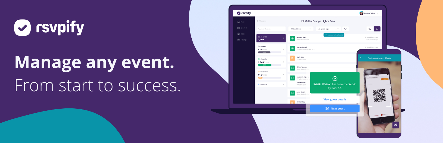 WordPress 外掛 RSVPify Event RSVP & Registration Embed 的封面圖片。