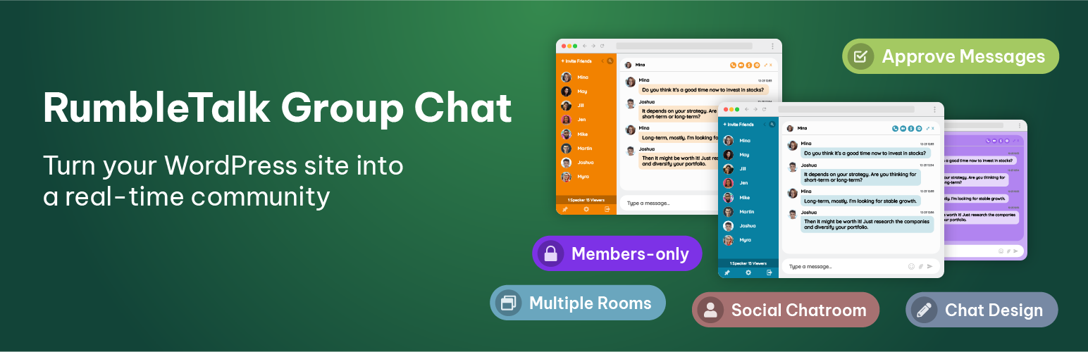 WordPress 外掛 RumbleTalk Live Group Chat – HTML5 的封面圖片