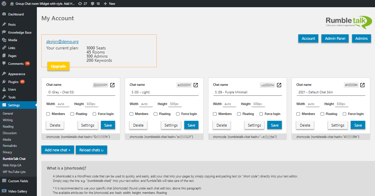 Plugin - create one or many rooms directly from the plugin