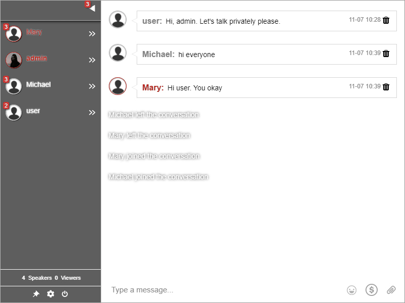 Private Chat - communicate with other users privately, in a one-on-one conversation (you can turn it on/off to your liking)