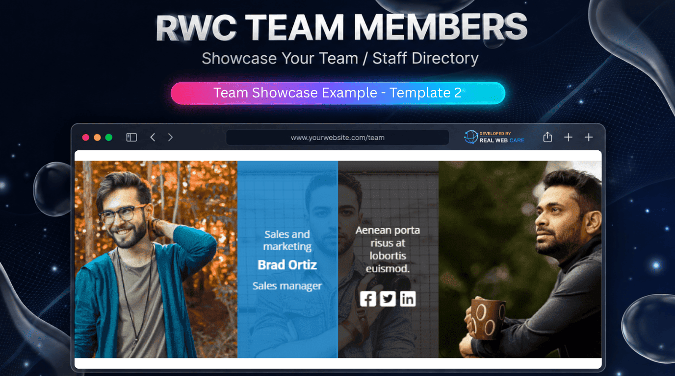 Team Showcase Example - Template 2