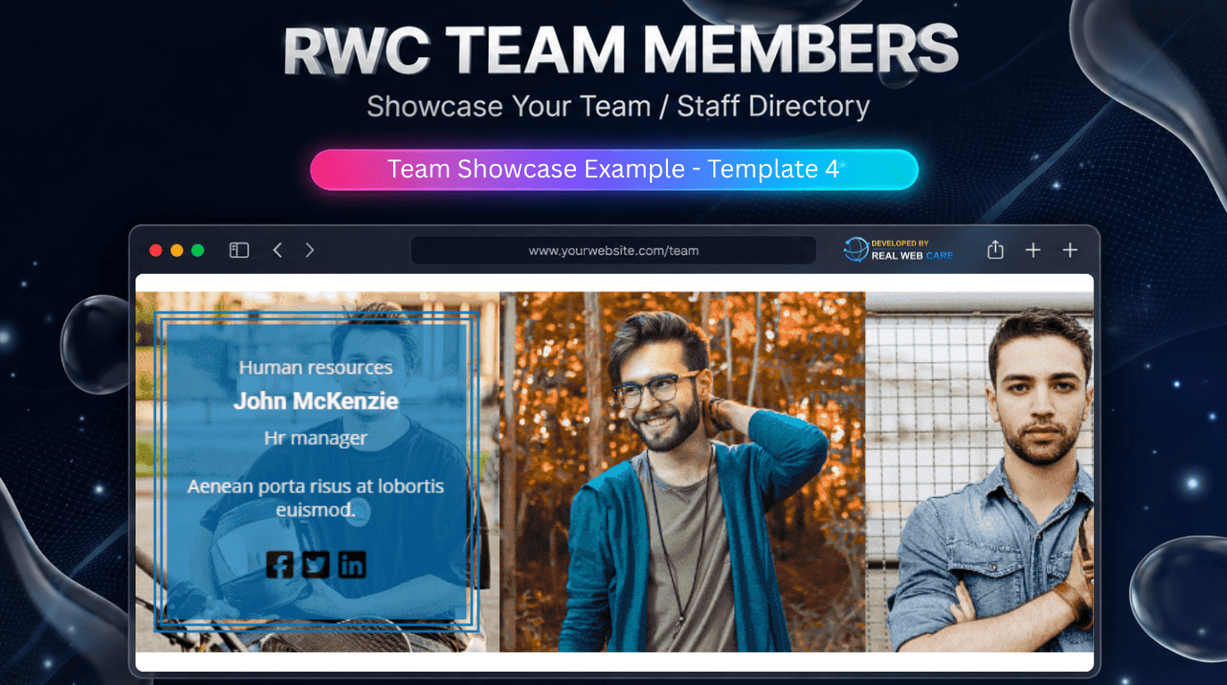 Team Showcase Example - Template 4