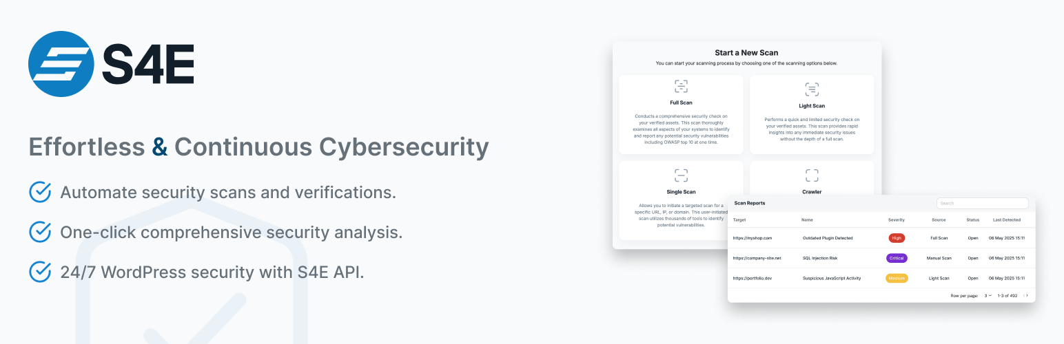 S4E: Effortless & Continuous Cybersecurity