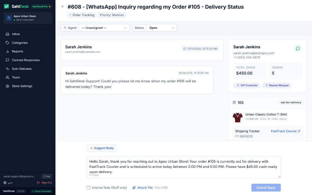 Live WooCommerce CRM & 1-Click AI Reply Copilot