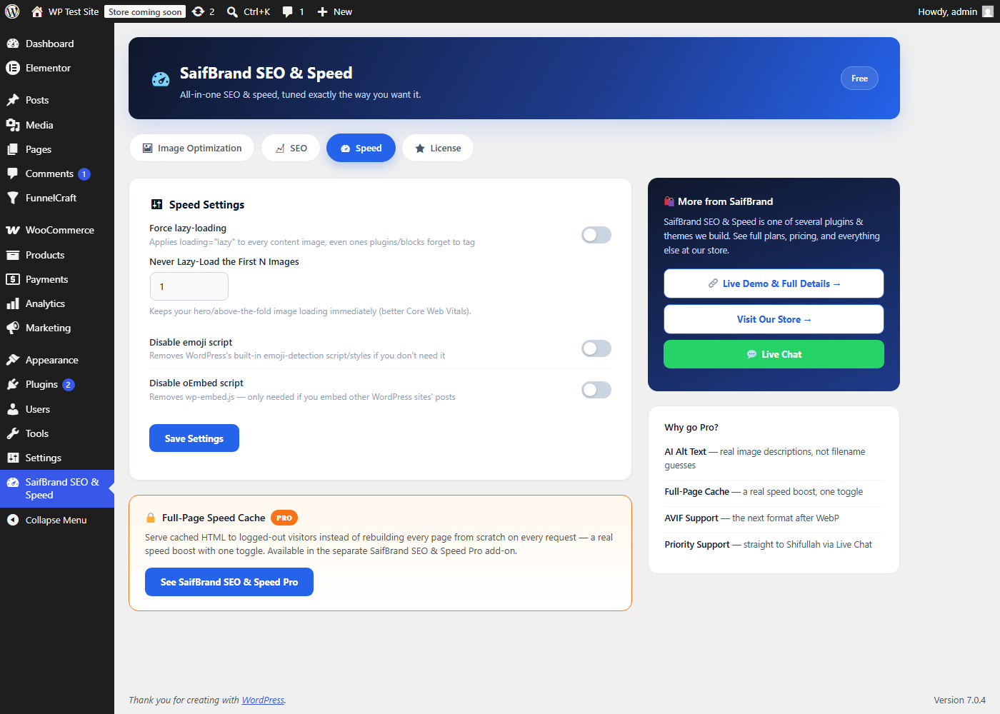 The per-post SEO Title and Meta Description fields, right on the post editor screen.