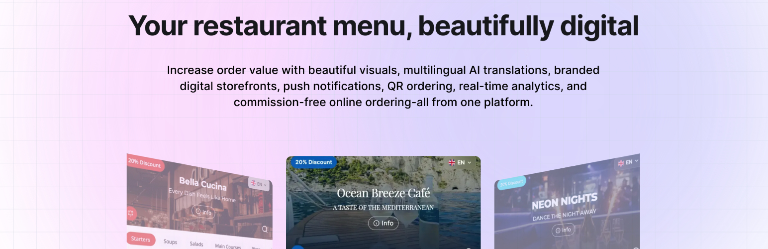 WordPress 外掛 AppetitQR – Digital QR Menus & Commission-Free Ordering for Restaurants 的封面圖片