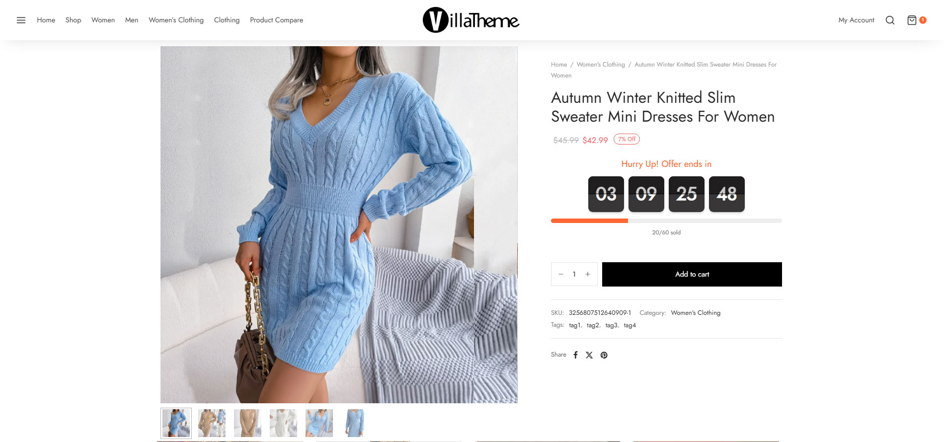 Sale countdown timer on single product page