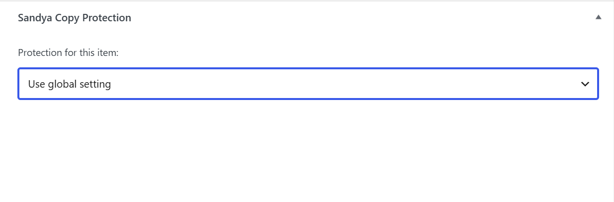 Per-post override option in the editor sidebar.