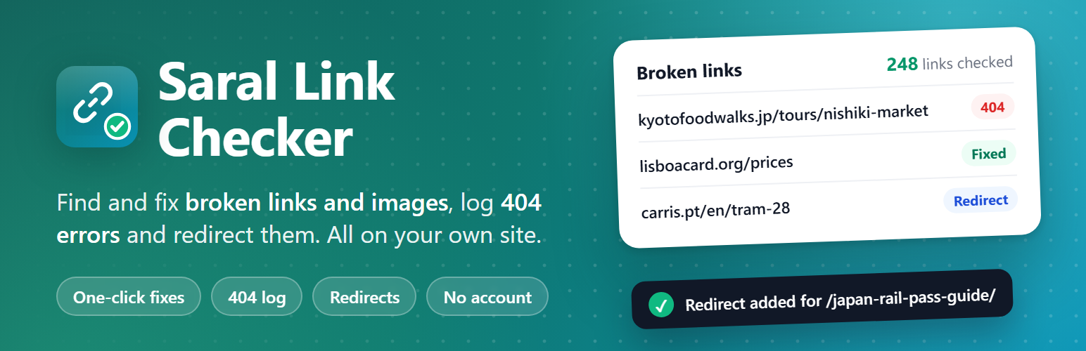 WordPress 外掛 Saral Link Checker 的封面圖片
