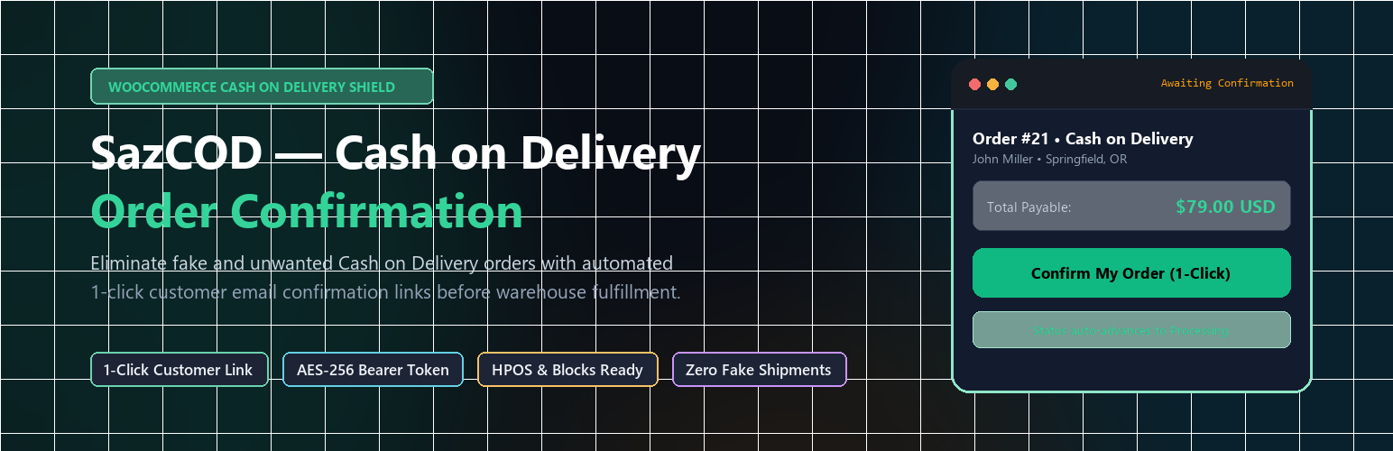 SazCOD – COD Order Confirmation for WooCommerce