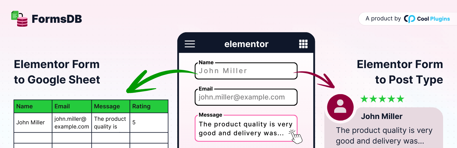 FormsDB – Save Elementor Forms to Google Sheets & Post Type