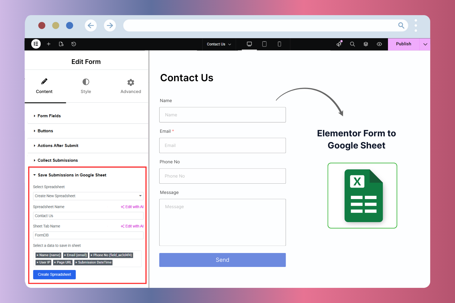 Sync Elementor Forms to Google Sheets