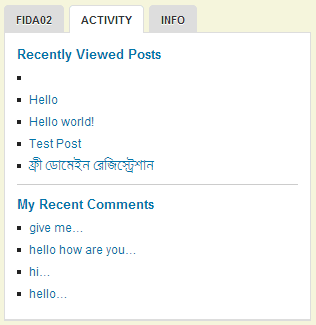 Activity Tab.