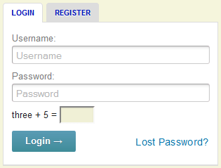 Login Tab with Captcha.