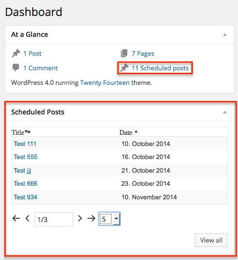 Dashboard Widget