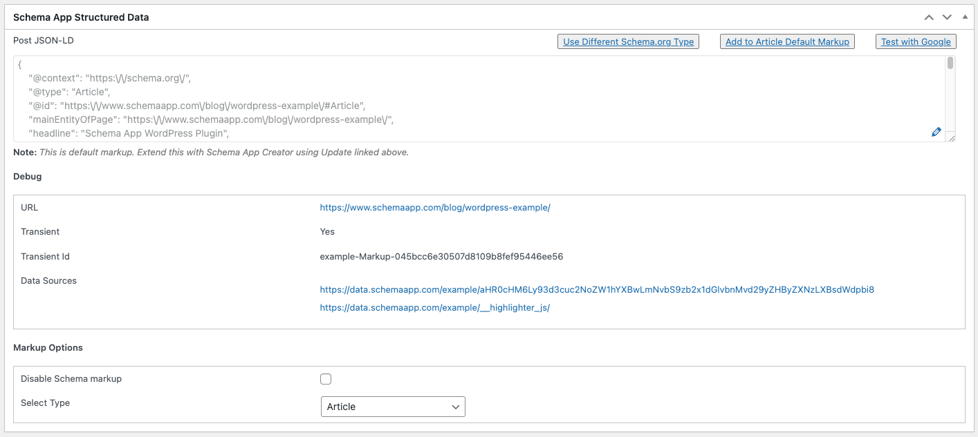 Schema.org Page Meta Box