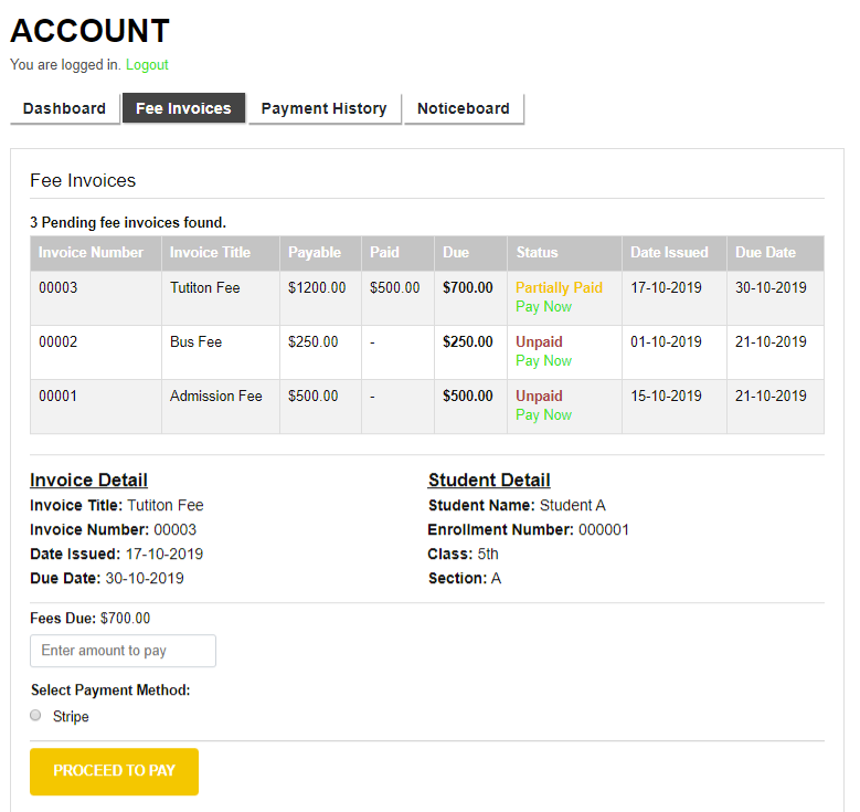 Student Dashboard