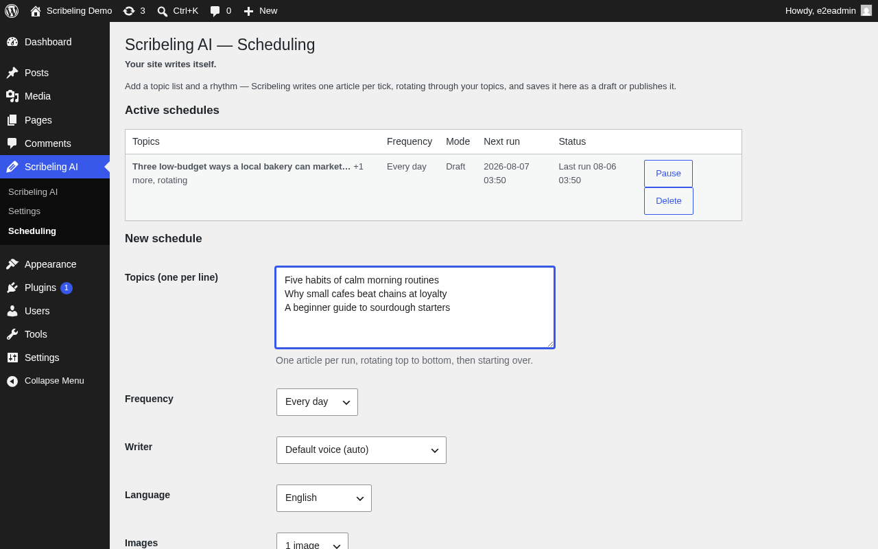 Scheduling — your site writes itself.