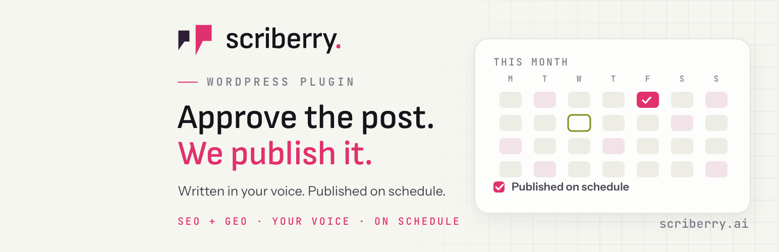 WordPress 外掛 Scriberry 的封面圖片