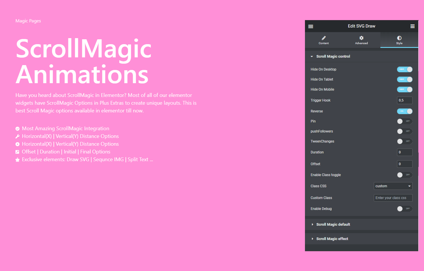 Scroll Magic Addon for Elementor