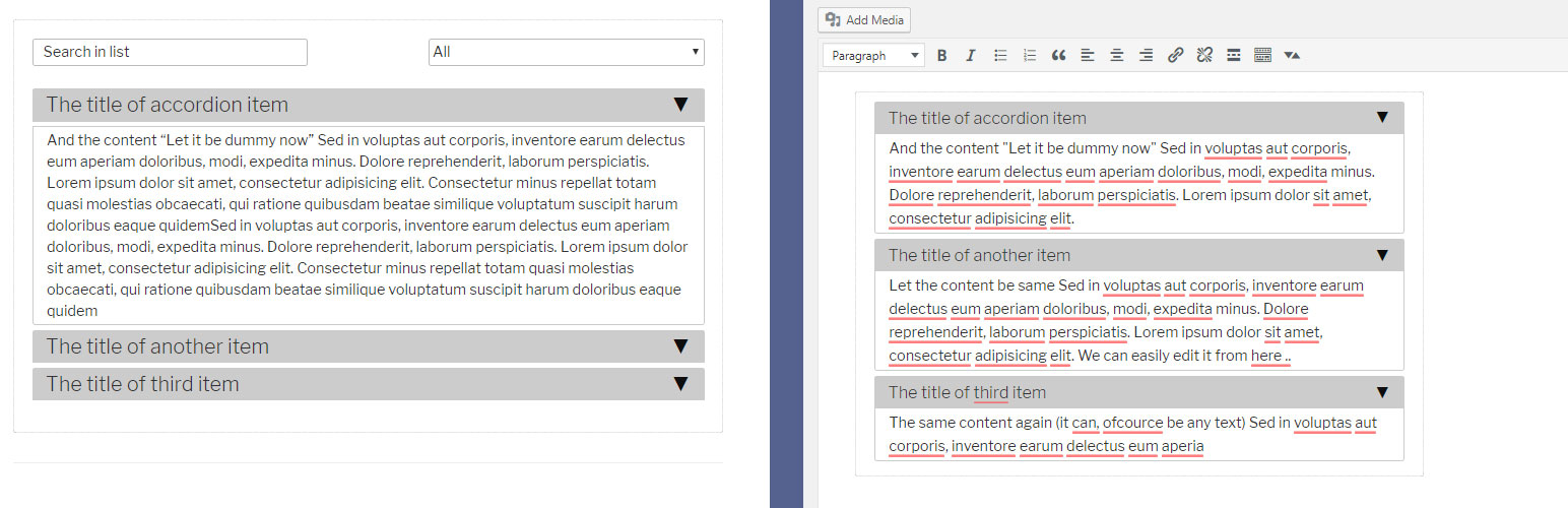 Searchable Accordion