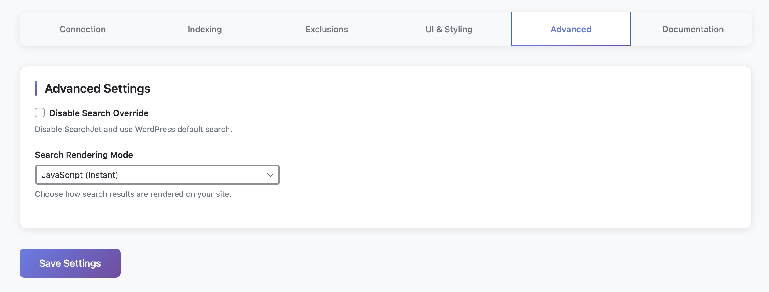 Search performance insights and usage statistics