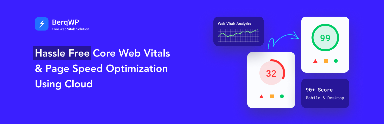 BerqWP is a 100% automatic All-In-One speed optimization plugin that ensures your website passes the core web vitals assessment and boosts your websit