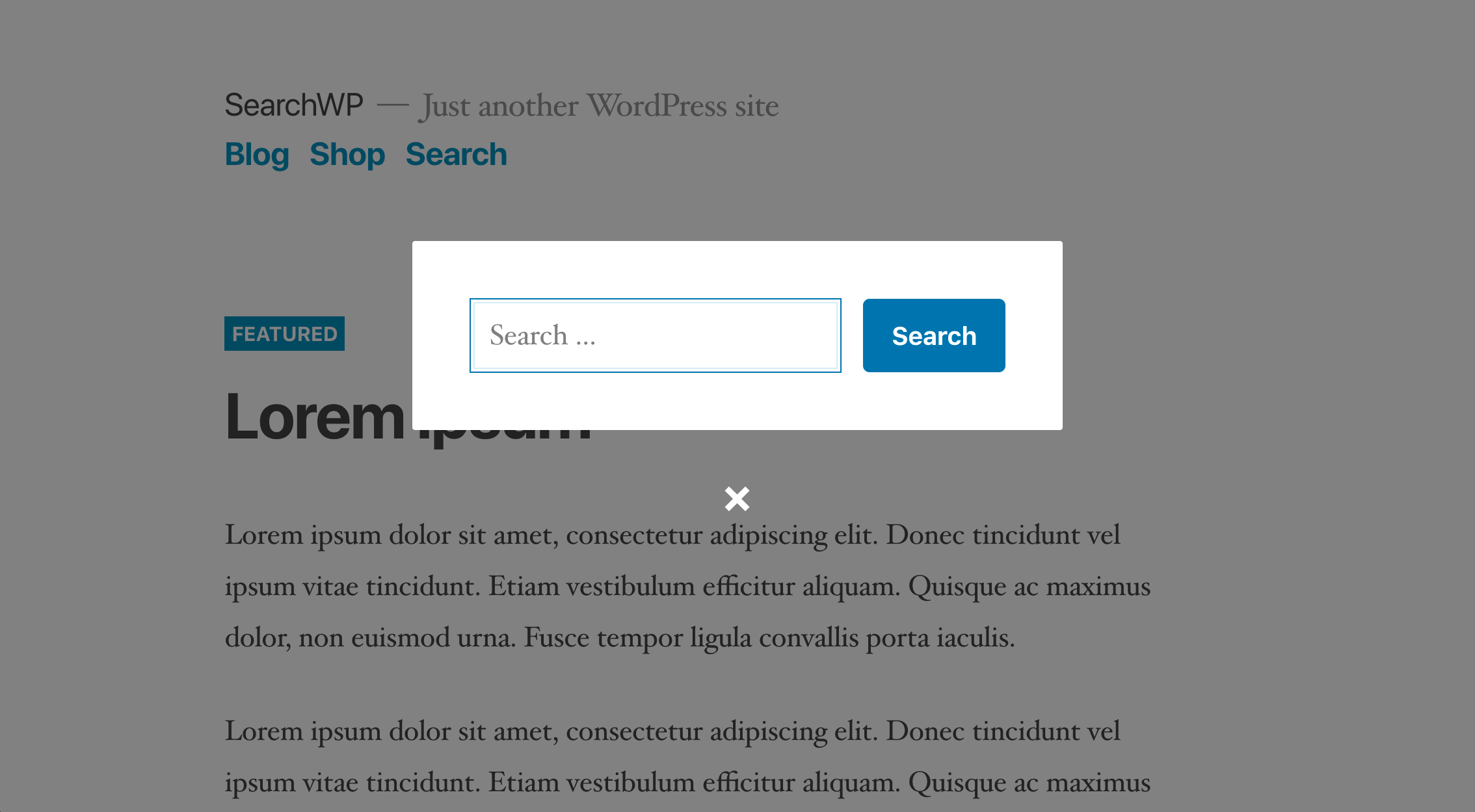 SearchWP Modal Search Form