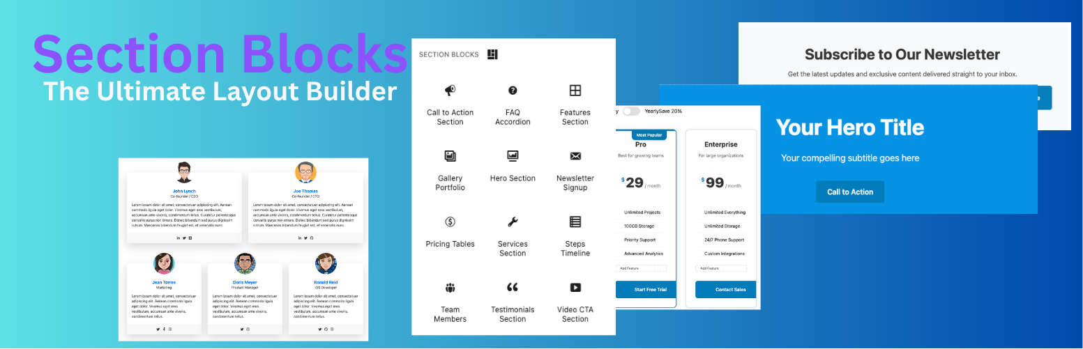 WordPress 外掛 Section Blocks – The Layout Builder for Gutenberg 的封面圖片