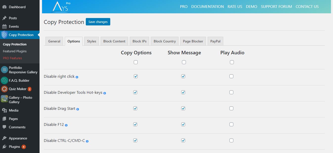 Secure Copy Content Protection and Content Locking