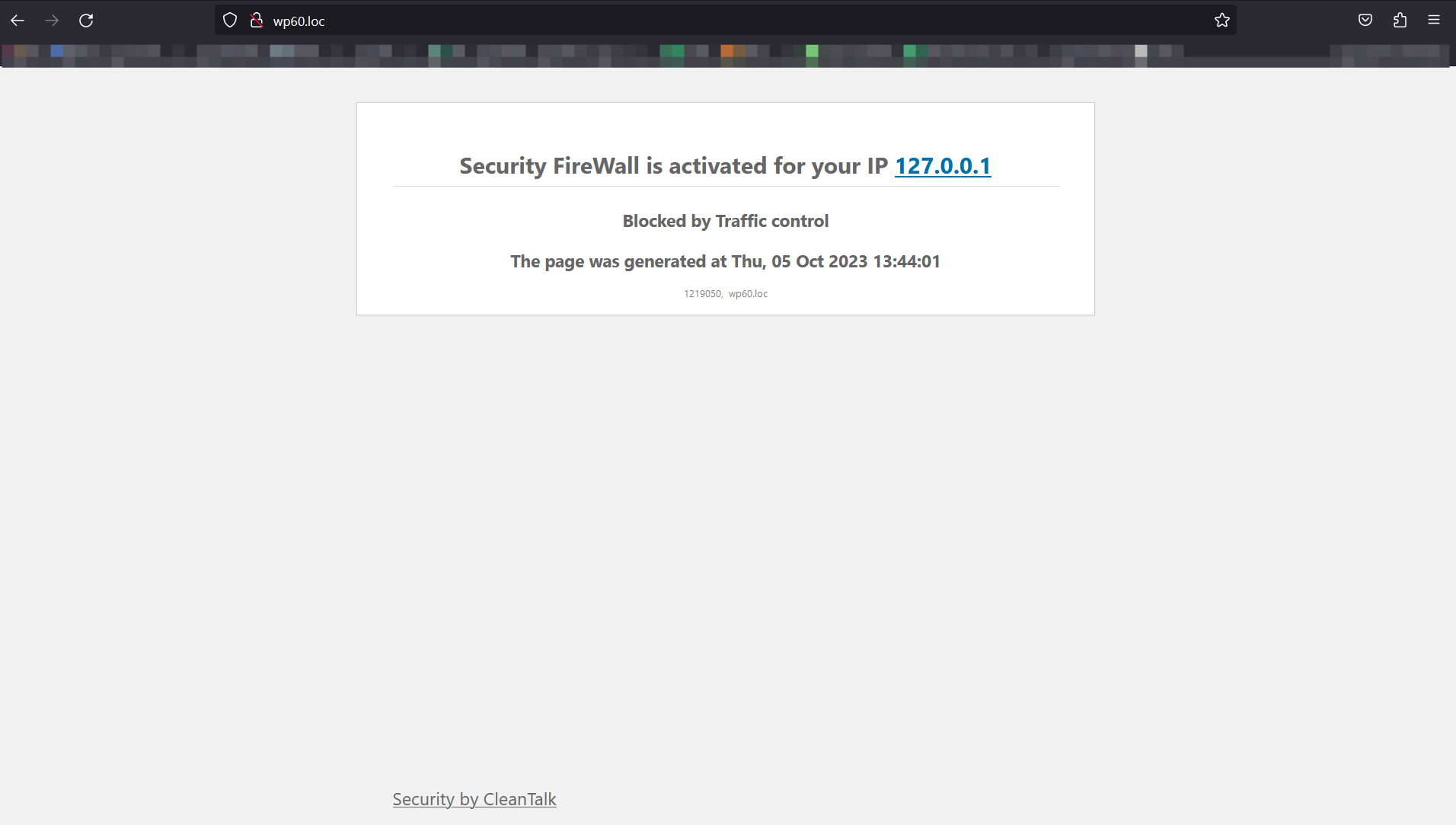 <strong>Example of blocking page - Brute-Force</strong>. If the visitor tried to use wrong credentials for many times, he will see this screen.
