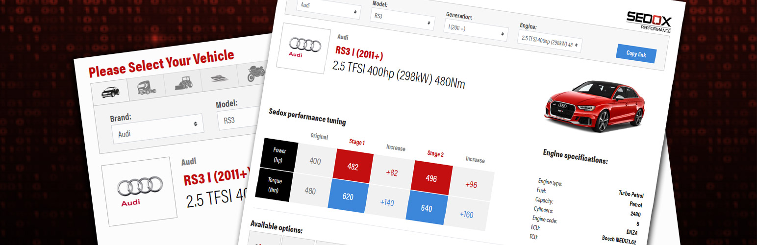 Sedox Performance Vehicle Catalogue