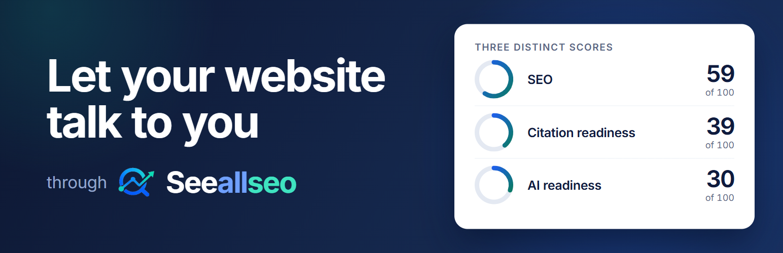 WordPress 外掛 Seeallseo – Page SEO & AI GEO Readiness Audit 的封面圖片