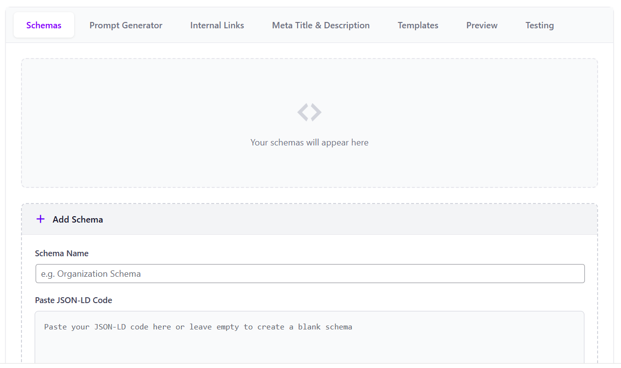 Entity Builder — 6 entity types with dropdown selector