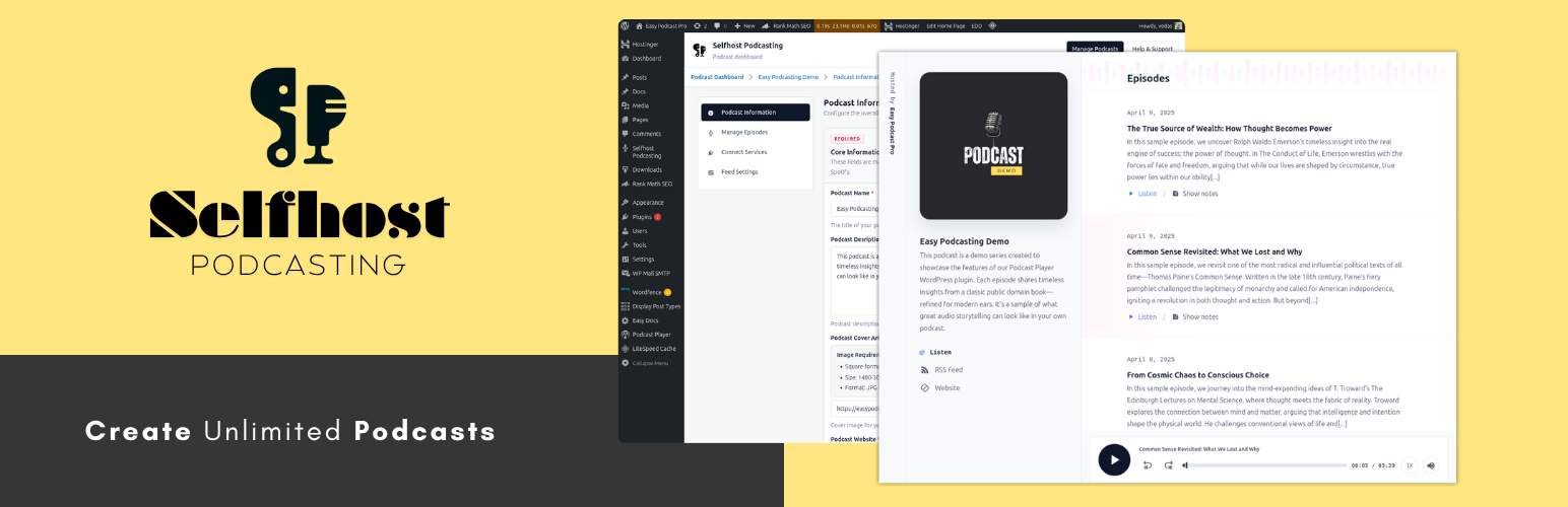 Selfhost Podcasting — Create Podcasts Easily