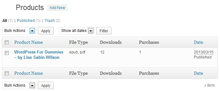 Sell Downloads Product Section